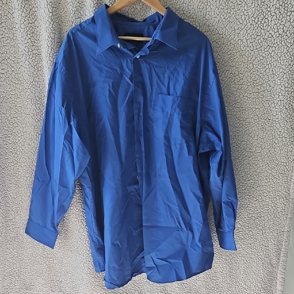 Men's Blue Casual Button Down Long Sleeve Shirt Size 34/35
